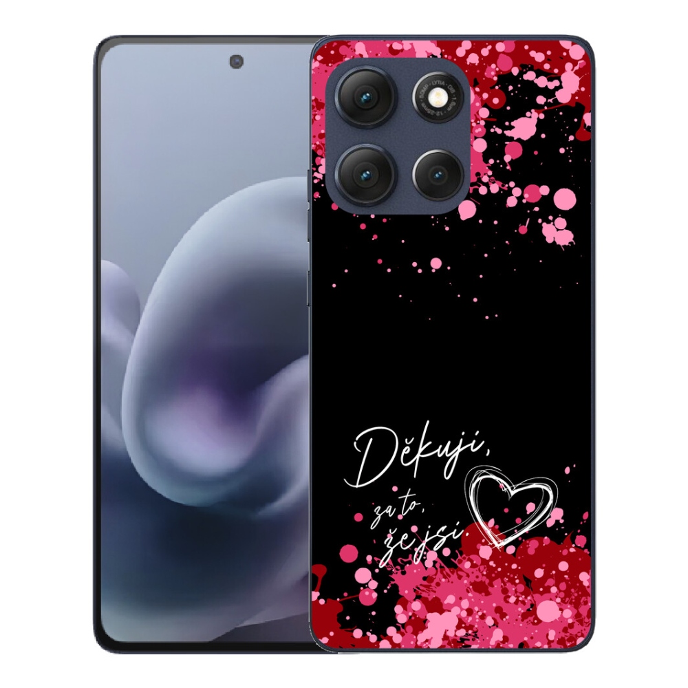 Gelový kryt mmCase na Motorola Moto G86 5G - zamilovaný text 2 černé pozadí