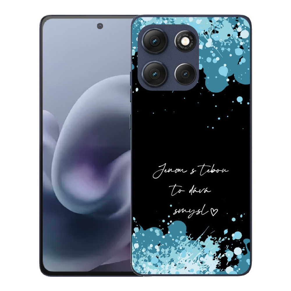 Gelový kryt mmCase na Motorola Moto G86 5G - zamilovaný text černé pozadí