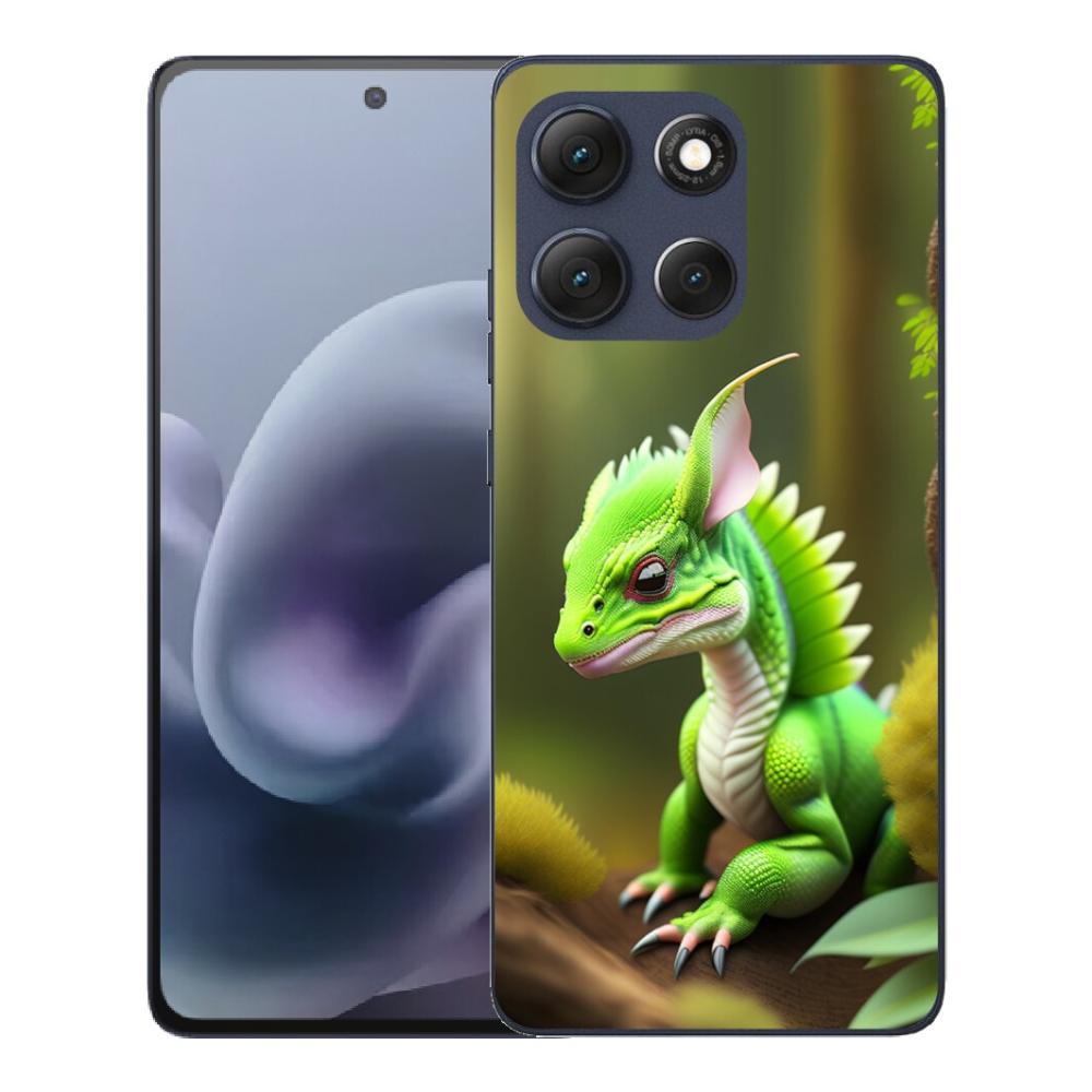 Gelový kryt mmCase na Motorola Moto G86 5G - zelený dráček