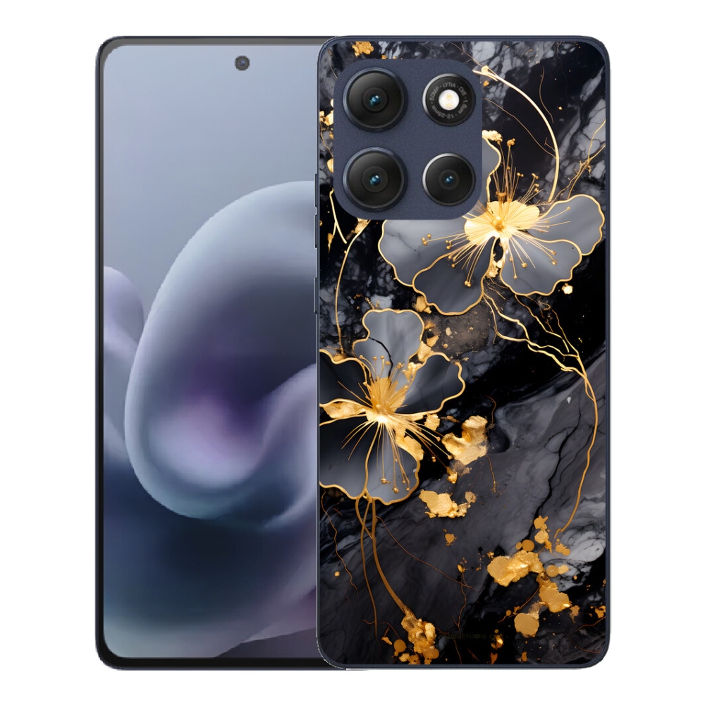Gelový kryt mmCase na Motorola Moto G86 5G - zlaté květy