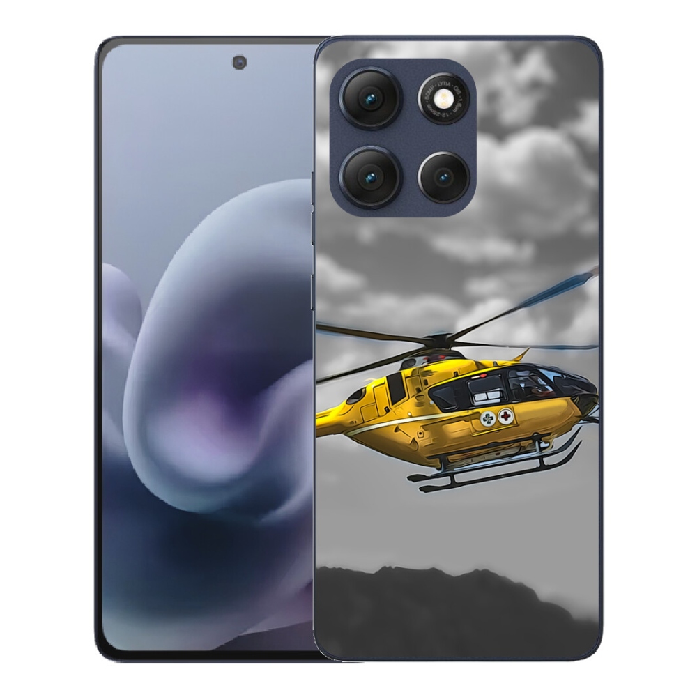 Gelový kryt mmCase na Motorola Moto G86 5G - žlutá helikoptéra