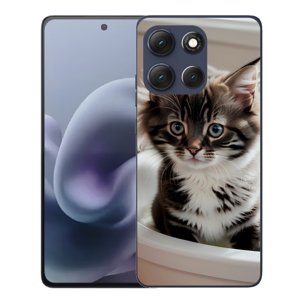 Gelový kryt mmCase na Motorola Moto G86 5G - zvědavé kotě