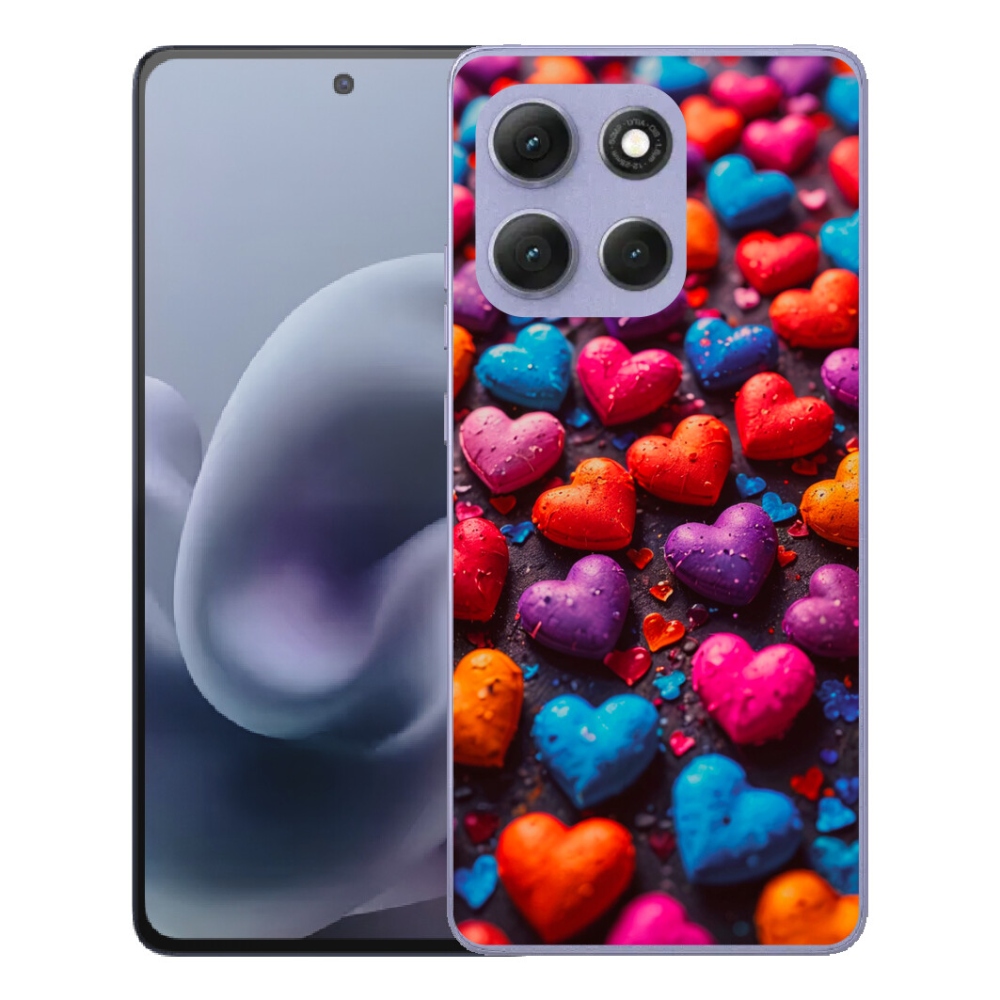Gelový kryt mmCase na Motorola Moto G86 Power 5G - barevná srdce