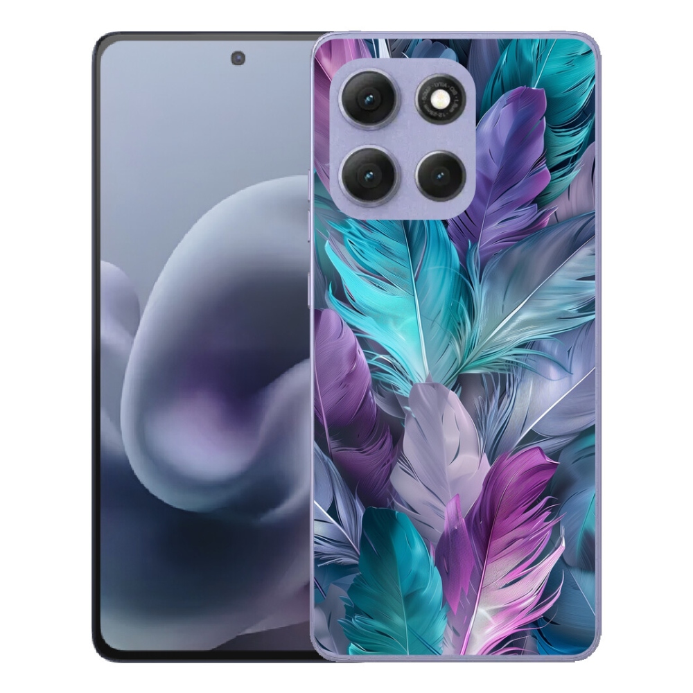 Gelový kryt mmCase na Motorola Moto G86 Power 5G - barevné peří 2