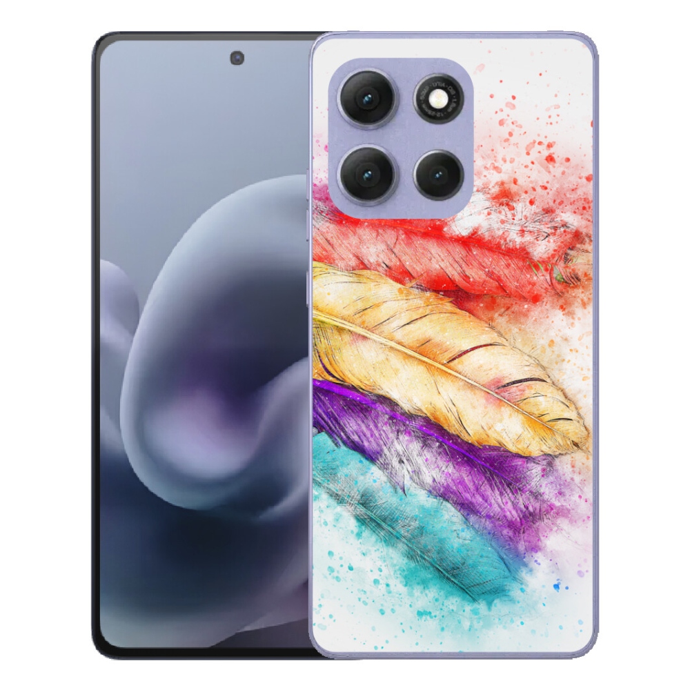 Gelový kryt mmCase na Motorola Moto G86 Power 5G - barevné peří