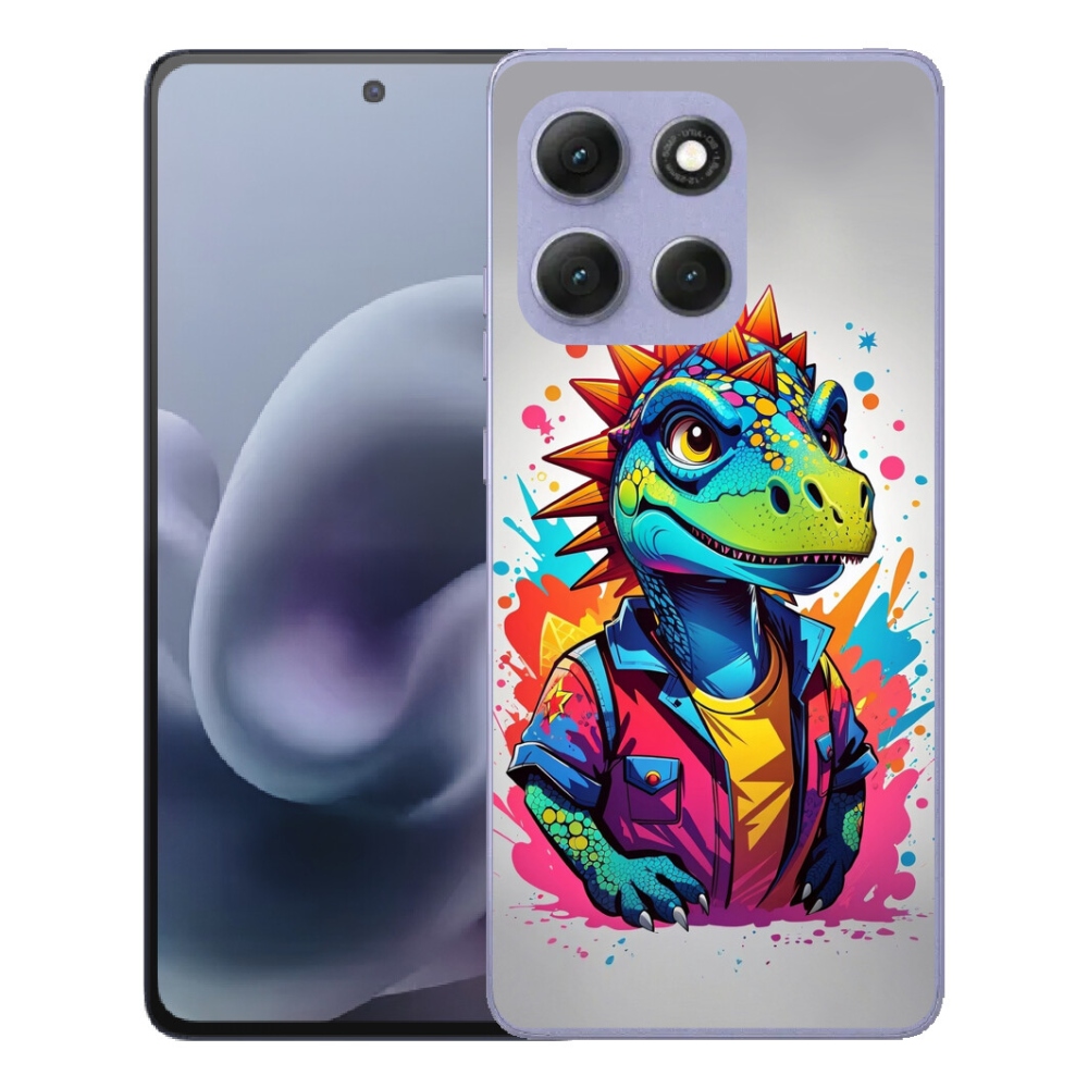 Gelový kryt mmCase na Motorola Moto G86 Power 5G - barevný dinosaurus