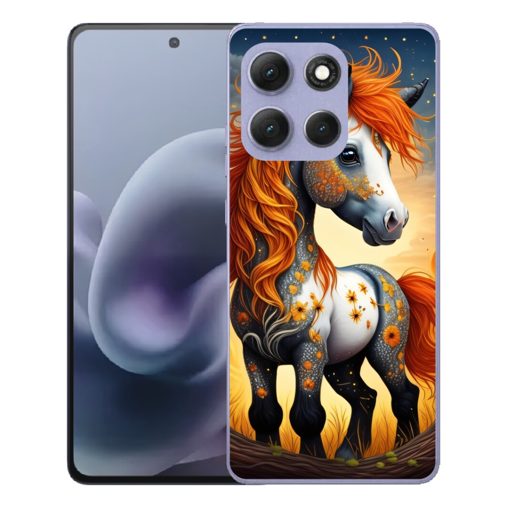 Gelový kryt mmCase na Motorola Moto G86 Power 5G - barevný poník