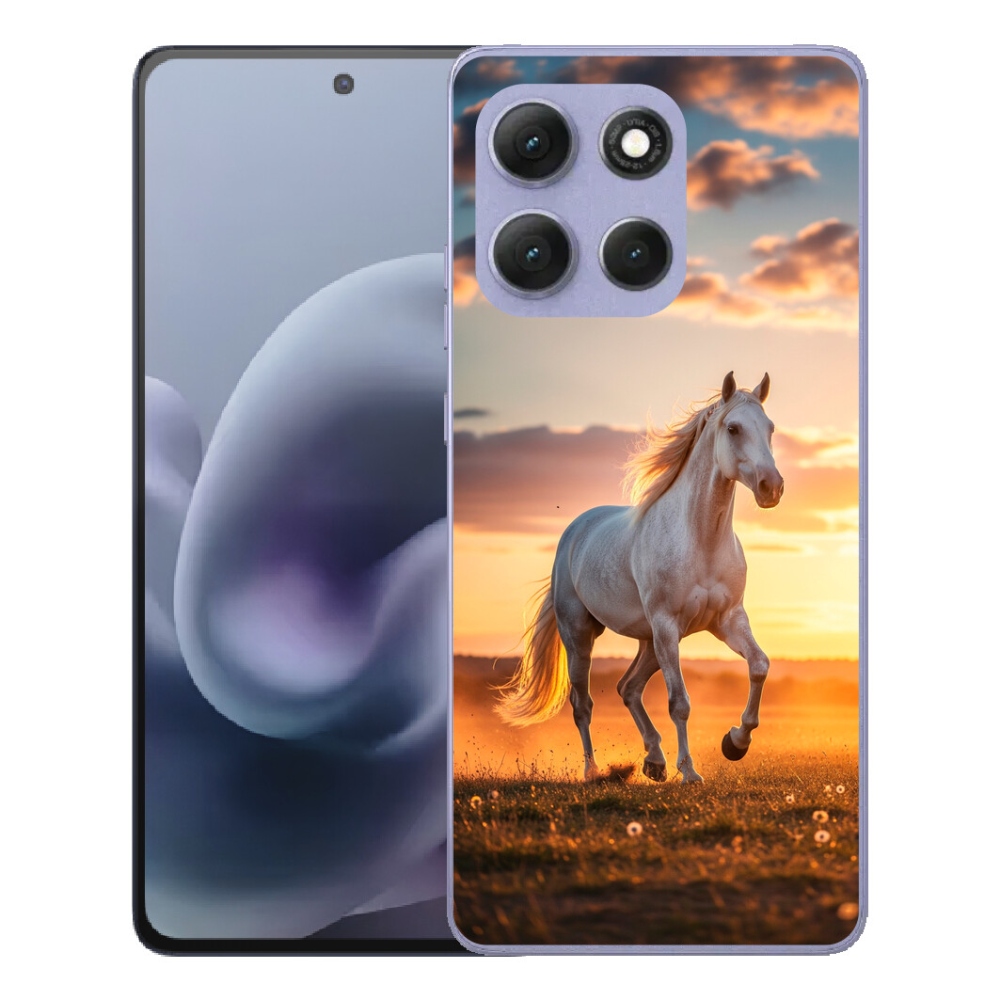 Gelový kryt mmCase na Motorola Moto G86 Power 5G - běžící bílý kůň 2
