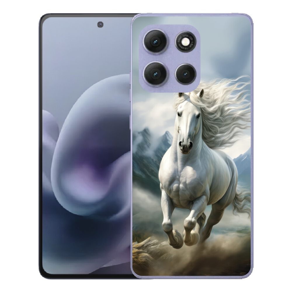 Gelový kryt mmCase na Motorola Moto G86 Power 5G - běžící bílý kůň 3