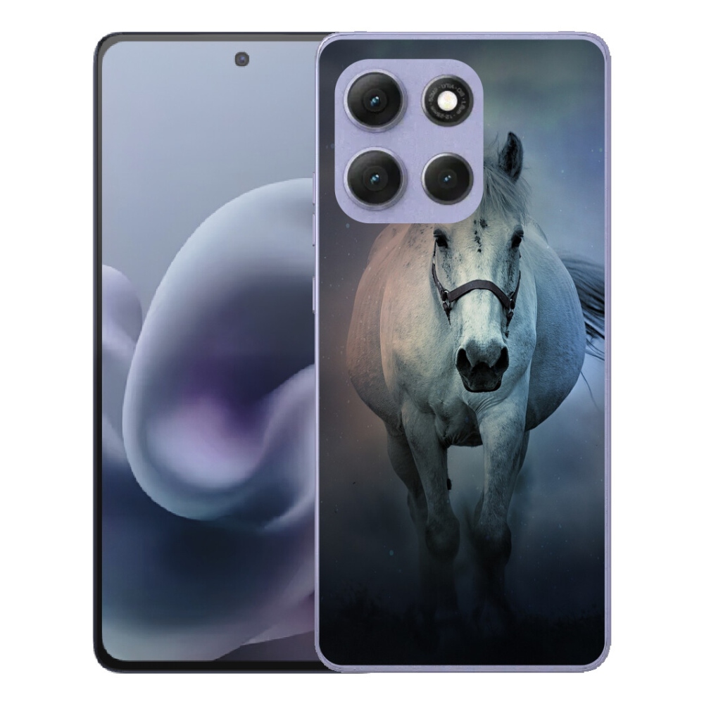 Gelový kryt mmCase na Motorola Moto G86 Power 5G - běžící bílý kůň