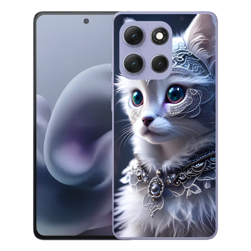 Gelový kryt mmCase na Motorola Moto G86 Power 5G - bílá kočka
