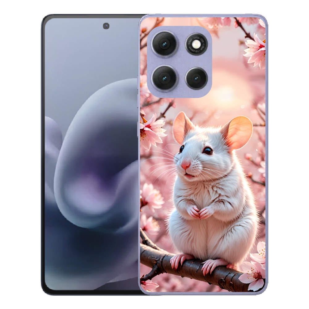 Gelový kryt mmCase na Motorola Moto G86 Power 5G - bílá myš na větvi