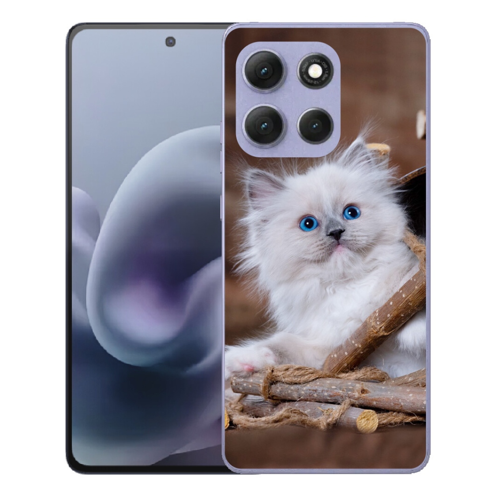 Gelový kryt mmCase na Motorola Moto G86 Power 5G - bílé kotě