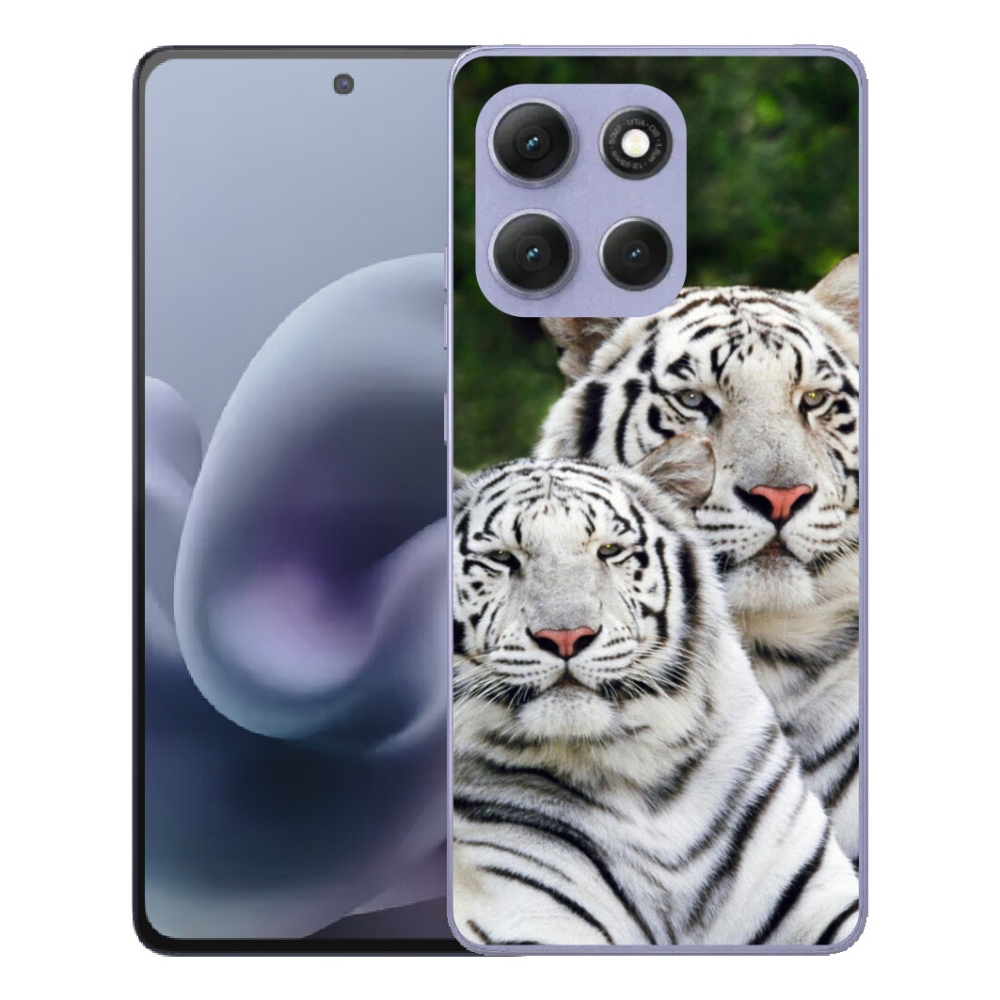 Gelový kryt mmCase na Motorola Moto G86 Power 5G - bílí tygři