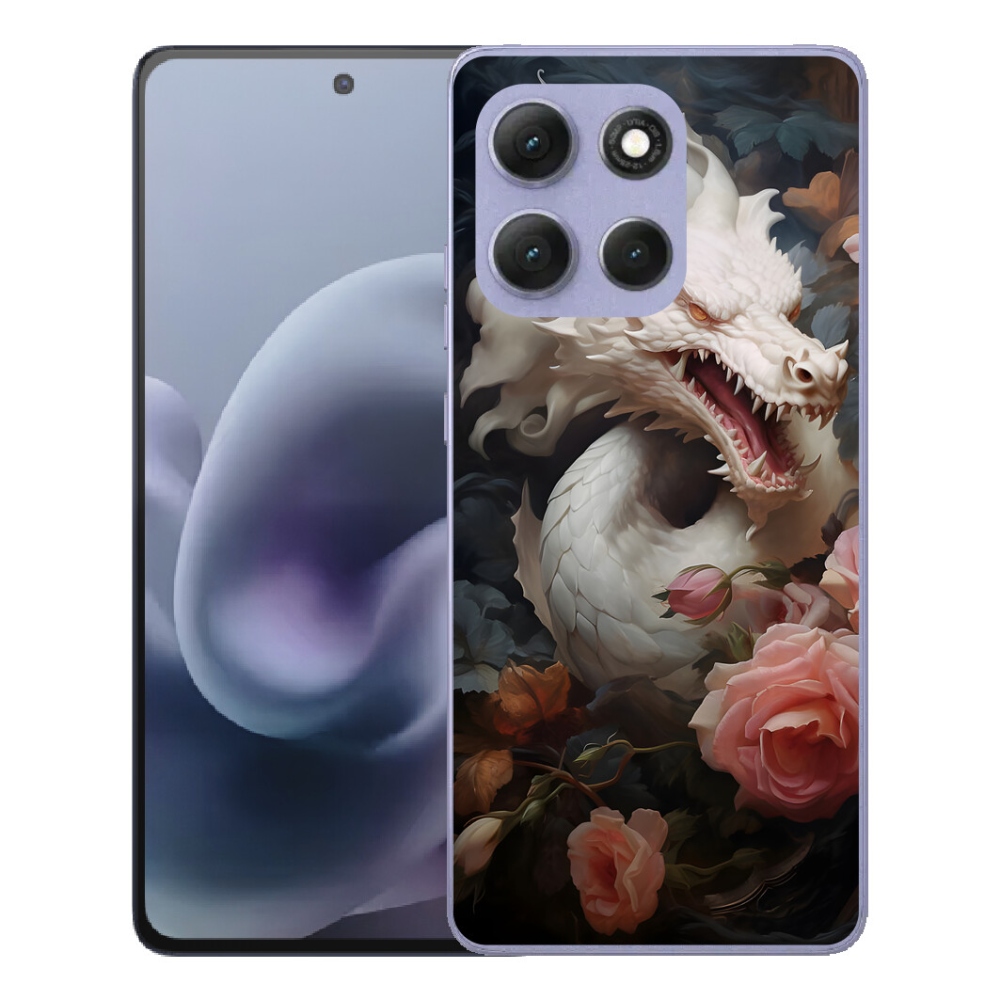 Gelový kryt mmCase na Motorola Moto G86 Power 5G - bílý drak
