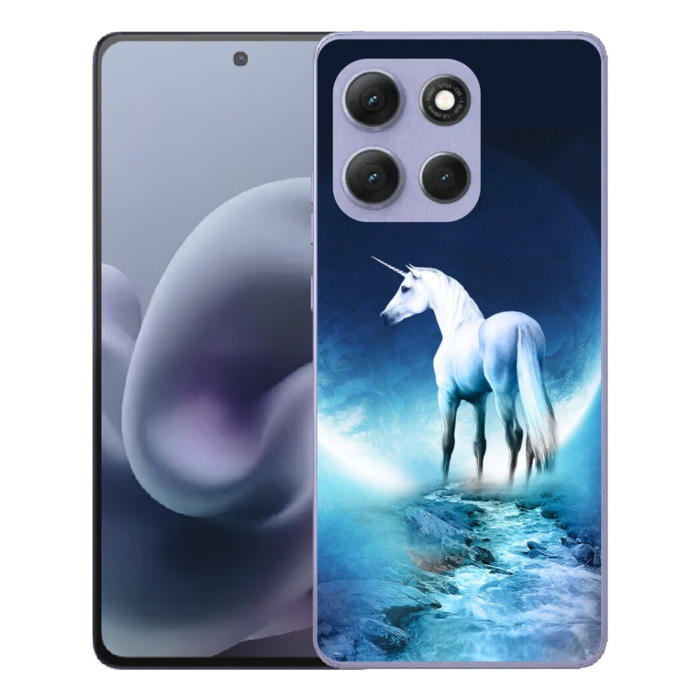 Gelový kryt mmCase na Motorola Moto G86 Power 5G - bílý jednorožec