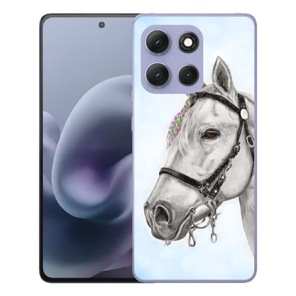 Gelový kryt mmCase na Motorola Moto G86 Power 5G - bílý kůň 1