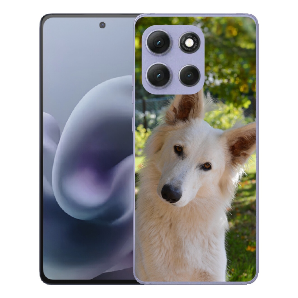 Gelový kryt mmCase na Motorola Moto G86 Power 5G - bílý švýcarský ovčák 1
