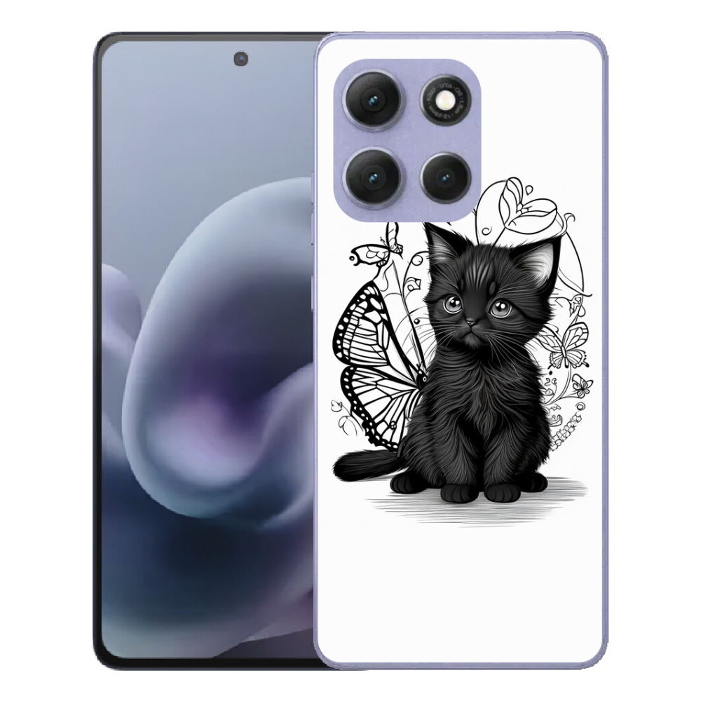 Gelový kryt mmCase na Motorola Moto G86 Power 5G - černé kotě