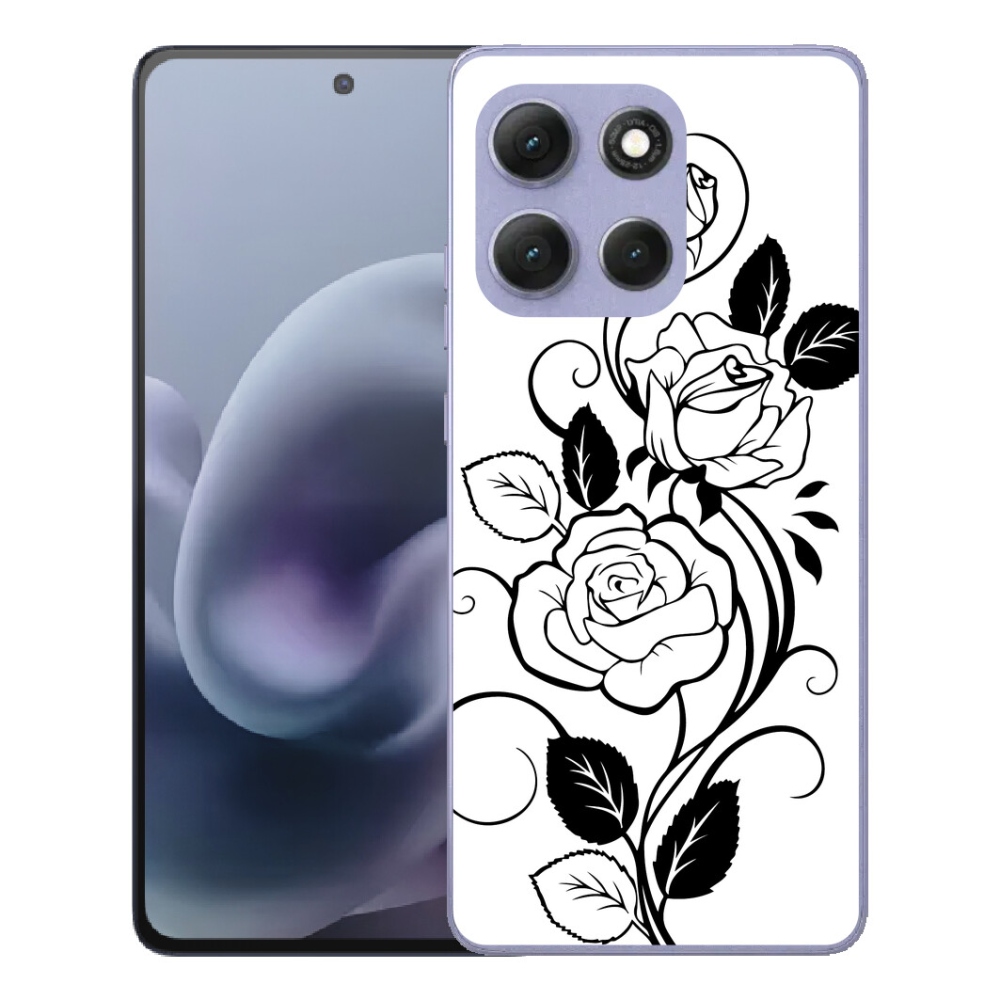 Gelový kryt mmCase na Motorola Moto G86 Power 5G - černobílá růže