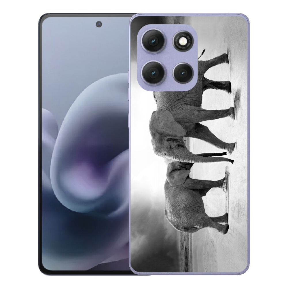 Gelový kryt mmCase na Motorola Moto G86 Power 5G - černobílí sloni