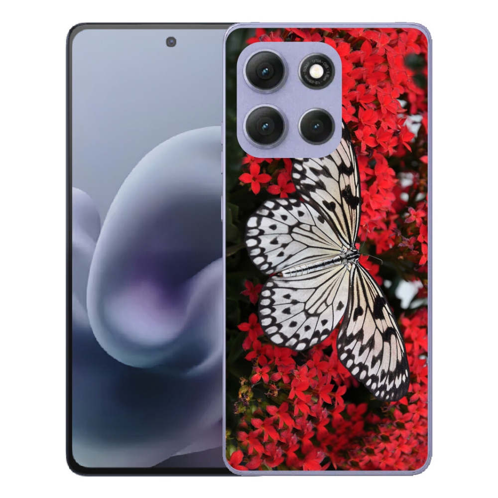 Gelový kryt mmCase na Motorola Moto G86 Power 5G - černobílý motýl 1