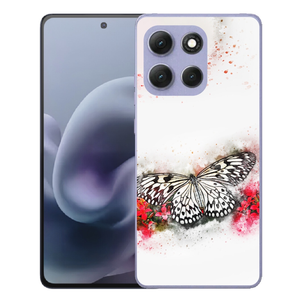 Gelový kryt mmCase na Motorola Moto G86 Power 5G - černobílý motýl