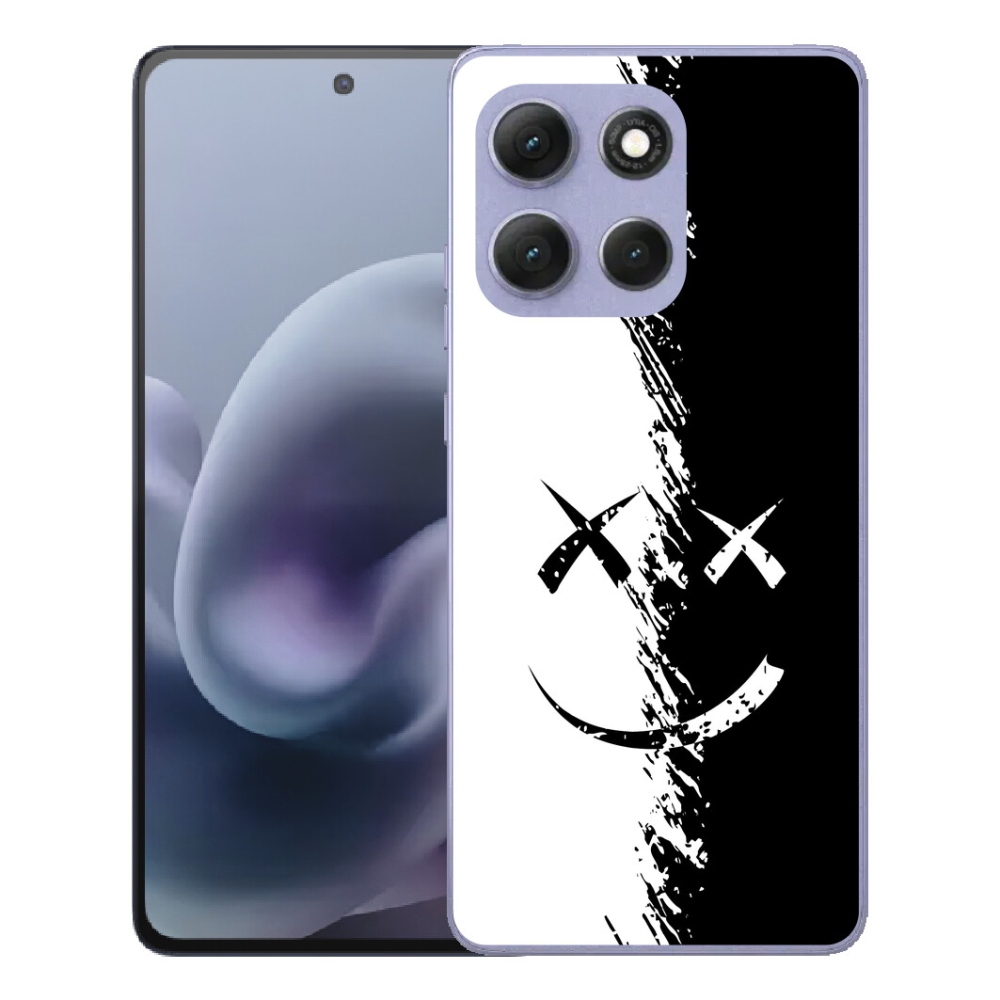 Gelový kryt mmCase na Motorola Moto G86 Power 5G - černobílý smajlík