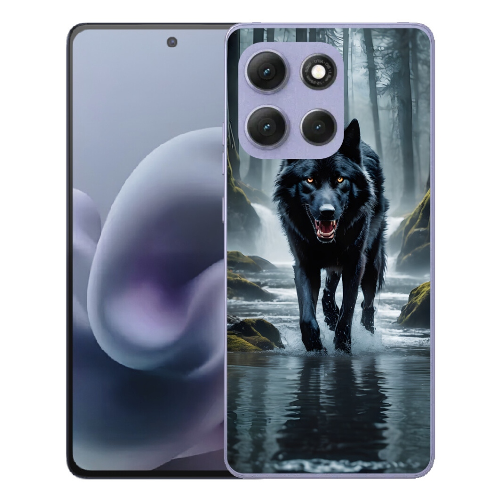 Gelový kryt mmCase na Motorola Moto G86 Power 5G - černý vlk