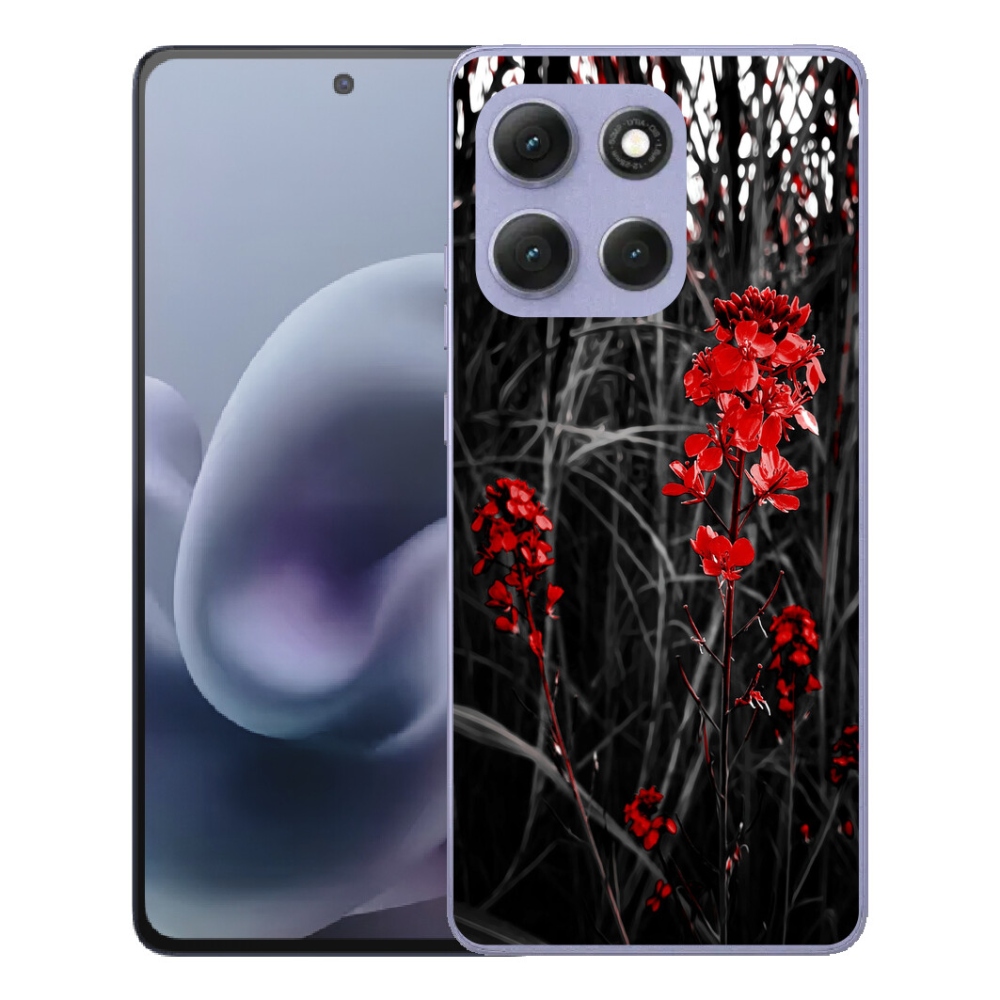 Gelový kryt mmCase na Motorola Moto G86 Power 5G - červená rostlina
