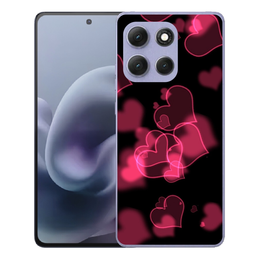 Gelový kryt mmCase na Motorola Moto G86 Power 5G - červená srdíčka