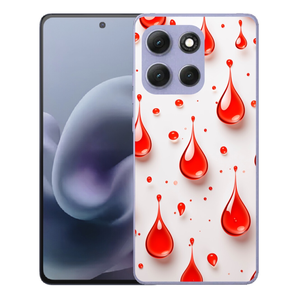 Gelový kryt mmCase na Motorola Moto G86 Power 5G - červené kapky