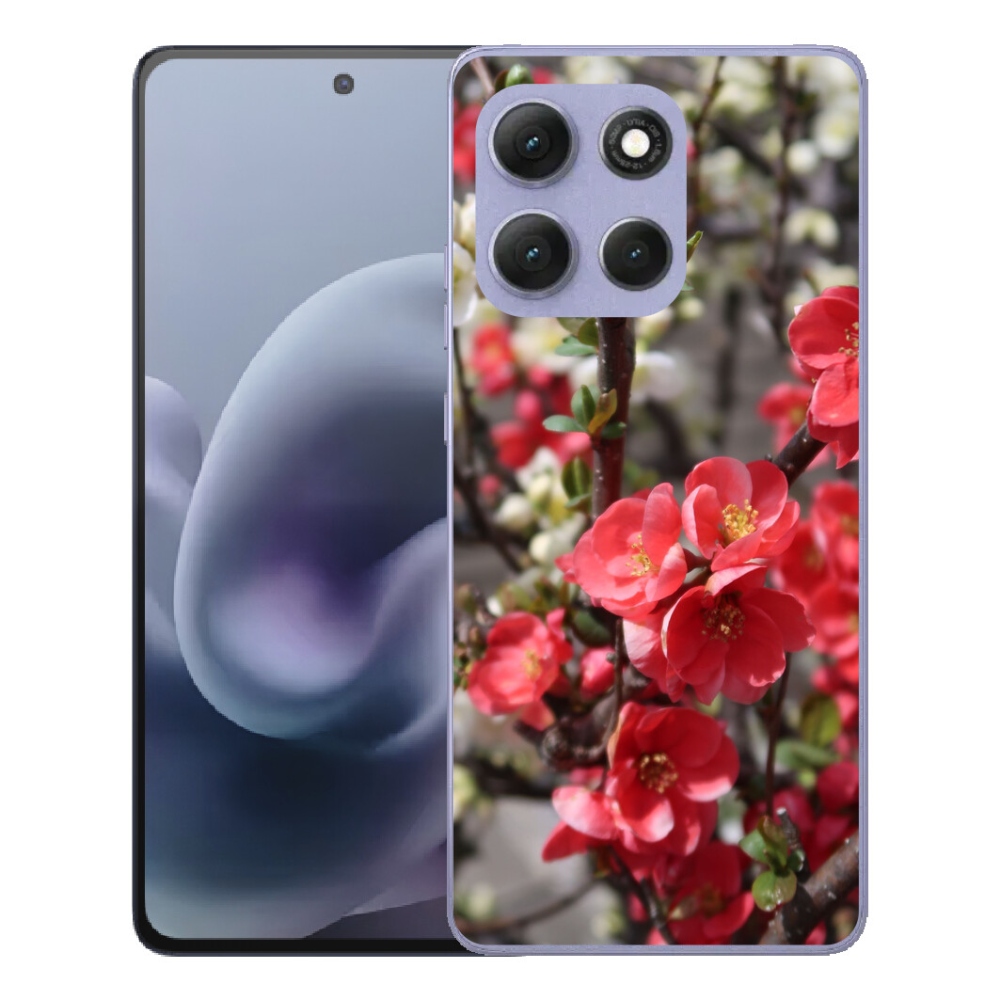 Gelový kryt mmCase na Motorola Moto G86 Power 5G - červené květy
