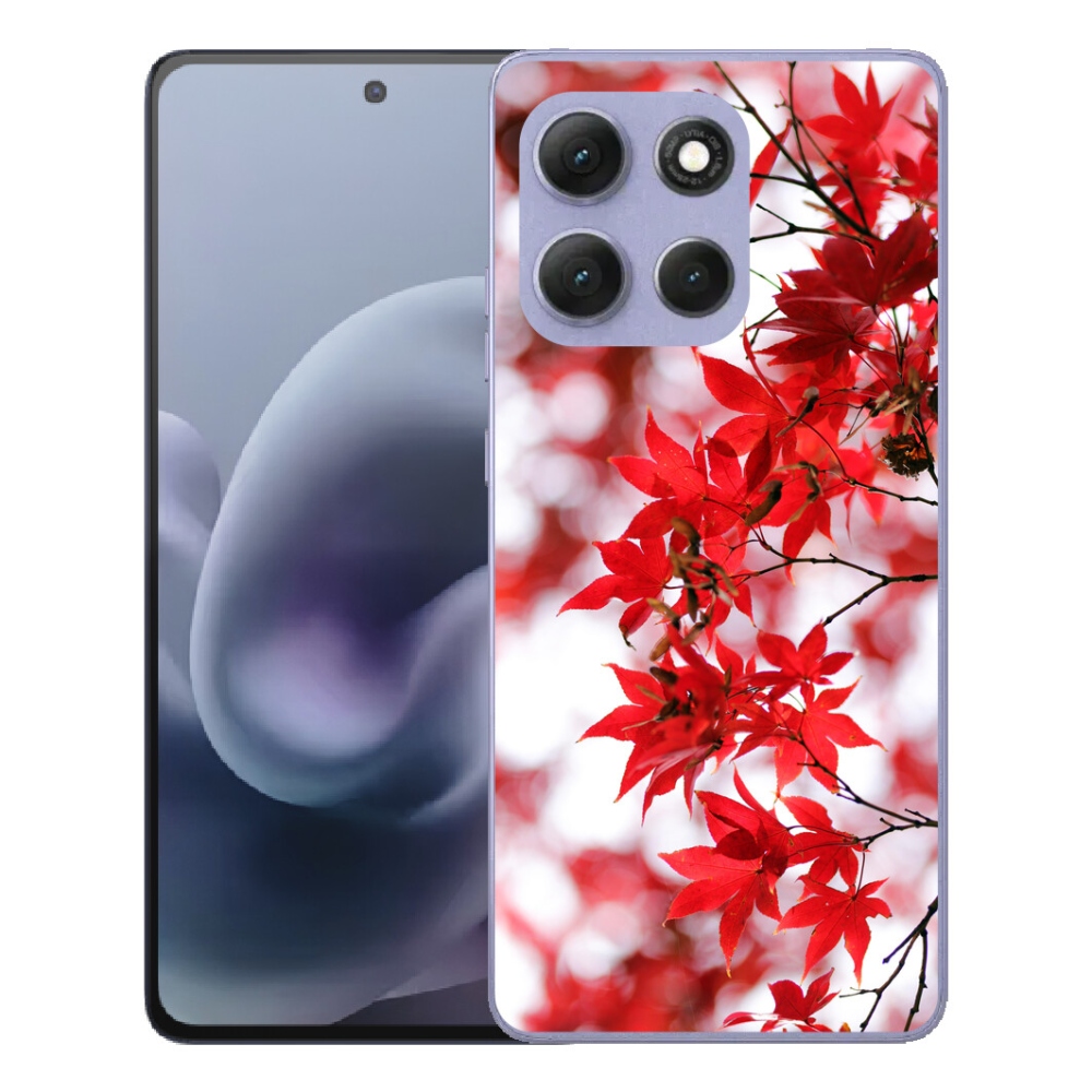 Gelový kryt mmCase na Motorola Moto G86 Power 5G - červené listy