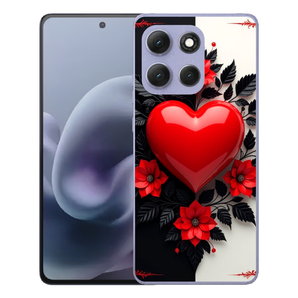 Gelový kryt mmCase na Motorola Moto G86 Power 5G - červené srdce