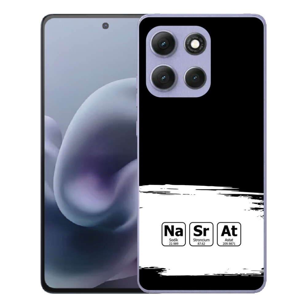 Gelový kryt mmCase na Motorola Moto G86 Power 5G - chemické prvky bíločerné pozadí