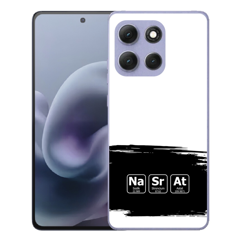 Gelový kryt mmCase na Motorola Moto G86 Power 5G - chemické prvky černobílé pozadí