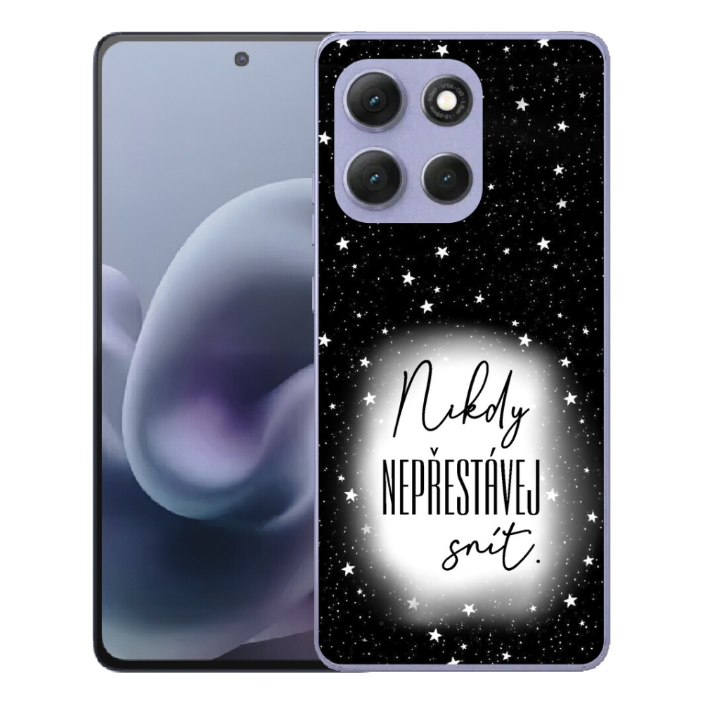 Gelový kryt mmCase na Motorola Moto G86 Power 5G - citát 1 bíločerné pozadí