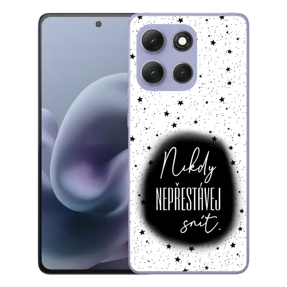 Gelový kryt mmCase na Motorola Moto G86 Power 5G - citát 1 černobílé pozadí