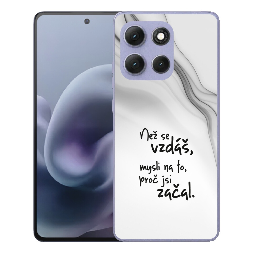 Gelový kryt mmCase na Motorola Moto G86 Power 5G - citát 2 bílé pozadí