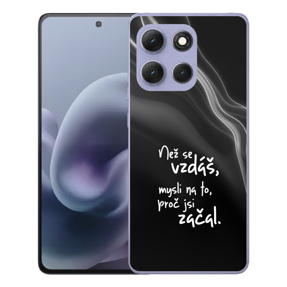 Gelový kryt mmCase na Motorola Moto G86 Power 5G - citát 2 černé pozadí