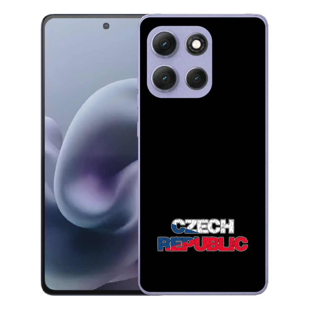 Gelový kryt mmCase na Motorola Moto G86 Power 5G - Czech Republic černé pozadí