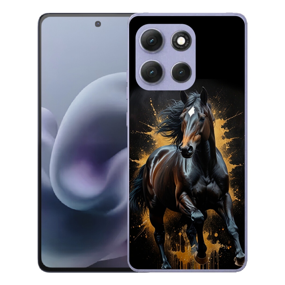 Gelový kryt mmCase na Motorola Moto G86 Power 5G - elegantní černý hřebec