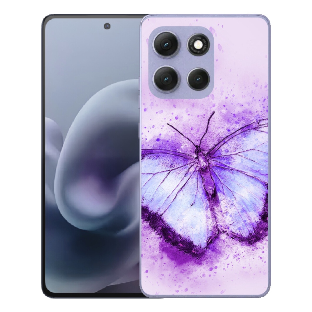 Gelový kryt mmCase na Motorola Moto G86 Power 5G - fialový motýl