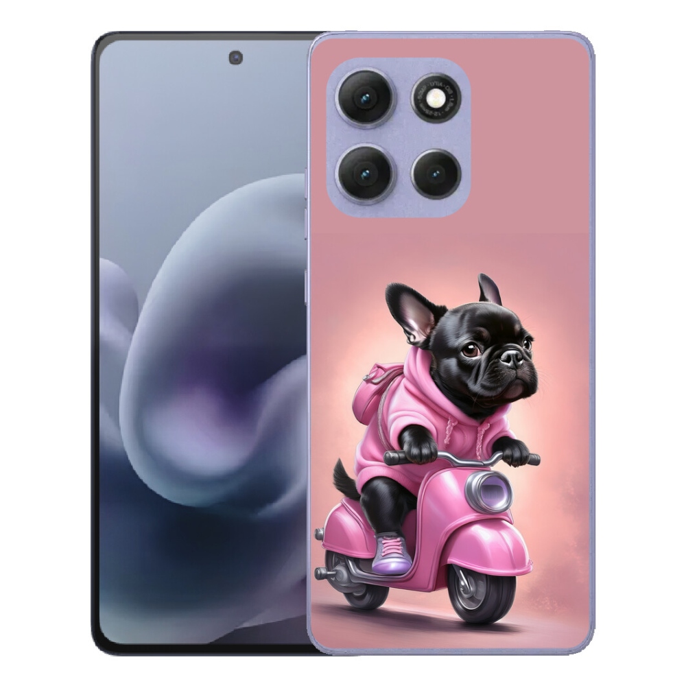 Gelový kryt mmCase na Motorola Moto G86 Power 5G - francouzský buldoček na skútru