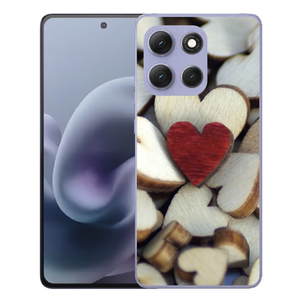 Gelový kryt mmCase na Motorola Moto G86 Power 5G - gravírované červené srdce 