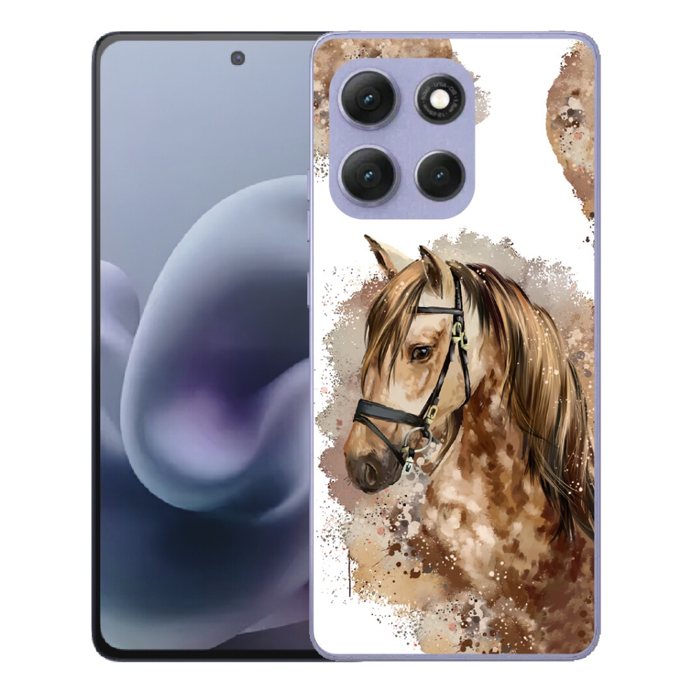 Gelový kryt mmCase na Motorola Moto G86 Power 5G - hnědý kreslený kůň