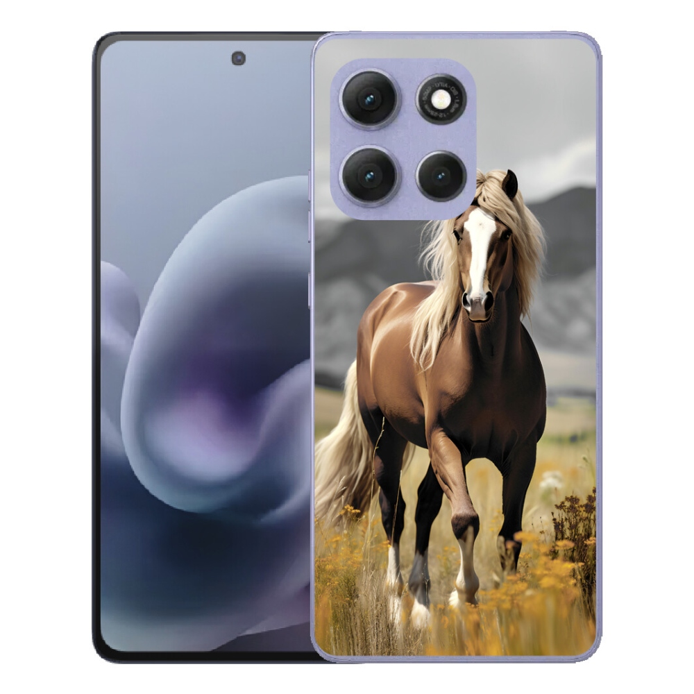 Gelový kryt mmCase na Motorola Moto G86 Power 5G - hnědý kůň 1