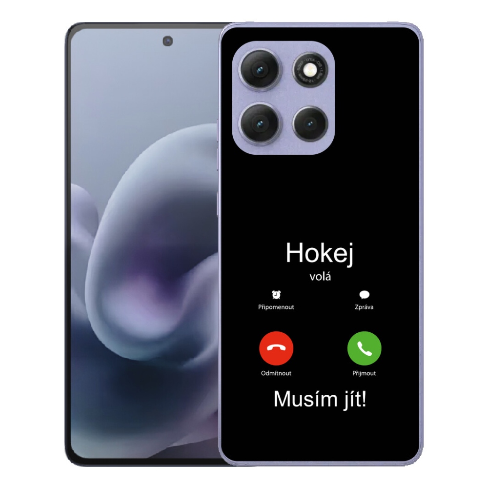 Gelový kryt mmCase na Motorola Moto G86 Power 5G - hokej volá černé pozadí