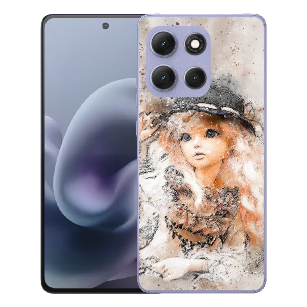 Gelový kryt mmCase na Motorola Moto G86 Power 5G - holčička s kloboukem